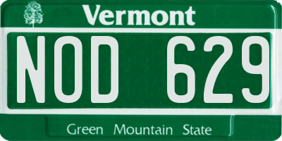 VT license plate NOD629