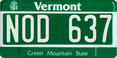 VT license plate NOD637