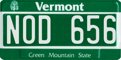 VT license plate NOD656