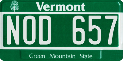 VT license plate NOD657