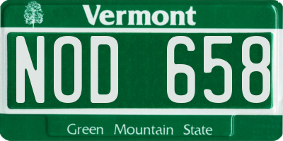 VT license plate NOD658