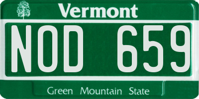 VT license plate NOD659