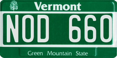 VT license plate NOD660