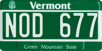 VT license plate NOD677