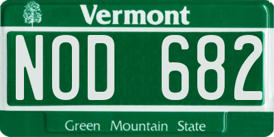 VT license plate NOD682