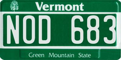 VT license plate NOD683