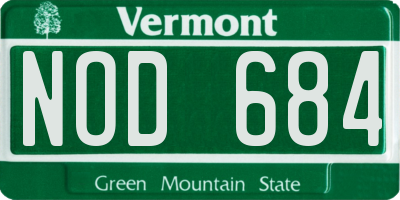 VT license plate NOD684