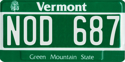 VT license plate NOD687