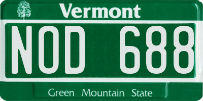 VT license plate NOD688