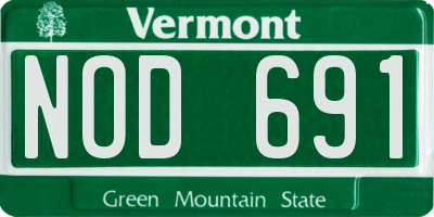 VT license plate NOD691
