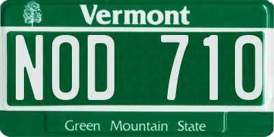 VT license plate NOD710
