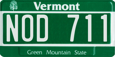 VT license plate NOD711