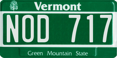 VT license plate NOD717