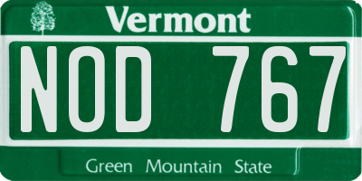 VT license plate NOD767