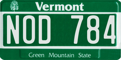 VT license plate NOD784