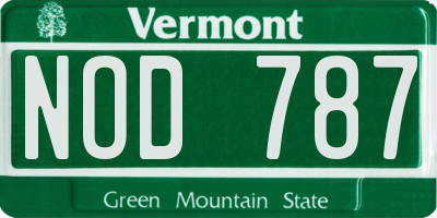 VT license plate NOD787