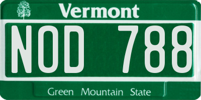 VT license plate NOD788