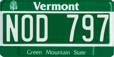 VT license plate NOD797