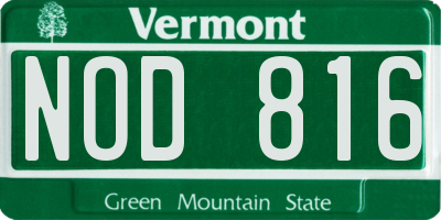 VT license plate NOD816