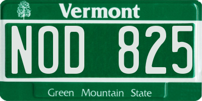 VT license plate NOD825