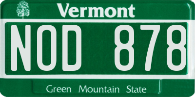 VT license plate NOD878