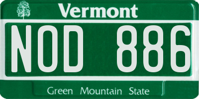 VT license plate NOD886