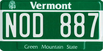 VT license plate NOD887