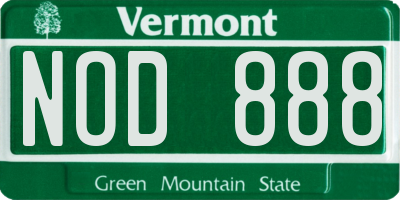 VT license plate NOD888