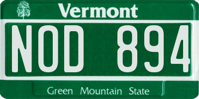 VT license plate NOD894