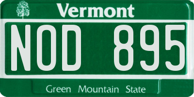 VT license plate NOD895