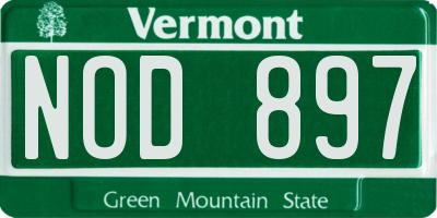 VT license plate NOD897