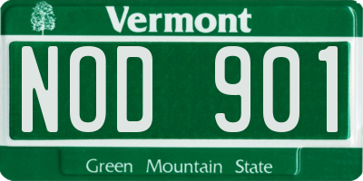VT license plate NOD901