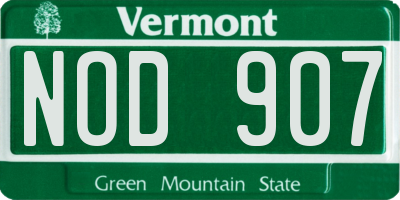 VT license plate NOD907