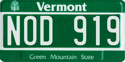 VT license plate NOD919