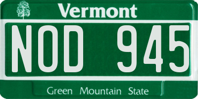 VT license plate NOD945