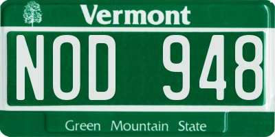 VT license plate NOD948