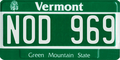 VT license plate NOD969