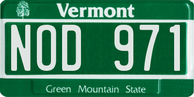VT license plate NOD971