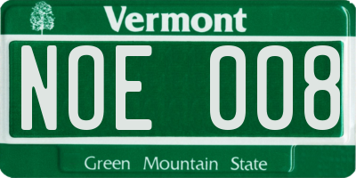 VT license plate NOE008