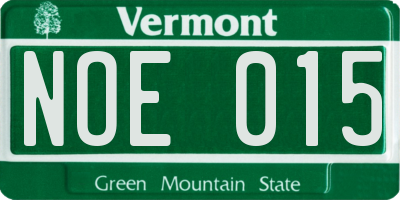 VT license plate NOE015
