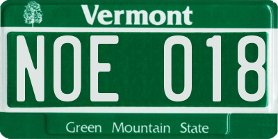 VT license plate NOE018