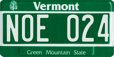VT license plate NOE024
