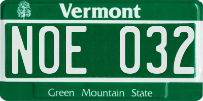 VT license plate NOE032