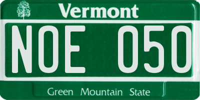 VT license plate NOE050