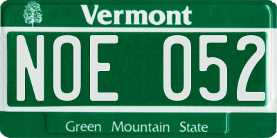 VT license plate NOE052