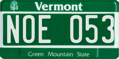 VT license plate NOE053