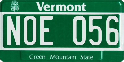 VT license plate NOE056