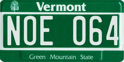VT license plate NOE064