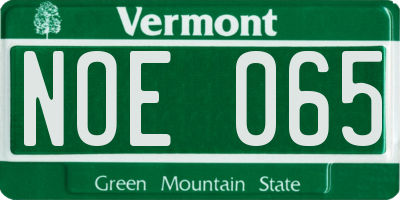 VT license plate NOE065