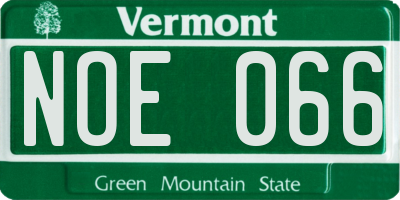 VT license plate NOE066